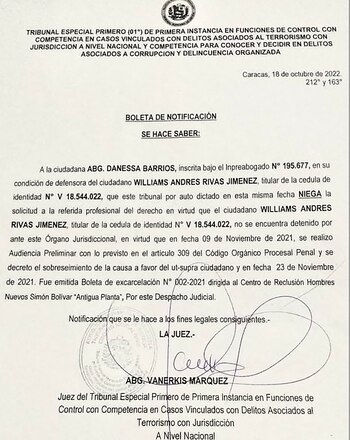 La juez Vanerkis Márquez deja