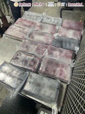 Los 165 kilos de cocaína fueron localizados en el equipaje de pasajeros que viajaban desde Guadalajara. (Cortesía)