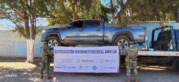 Una de las camionetas aseguradas