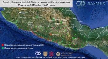 Los sensores inoperantes de SASMEX