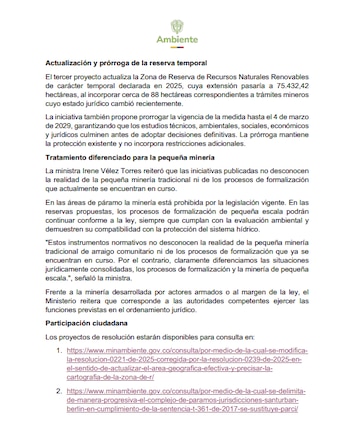 Ministerio de Ambiente - crédito Ministerio de Ambiente