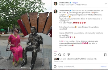 La confirmación del embarazo de Ana del Castillo incluyó una leyenda de Valledupar sobre Diomedes Díaz, retomada por la cantante en tono de humor - crédito @anadelcastilloj/Instagram