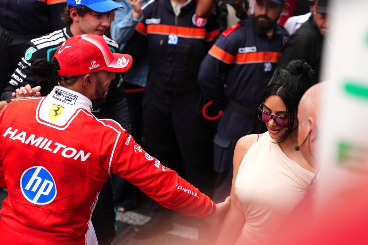 Lewis Hamilton junto a su pareja, Kim Kardashian