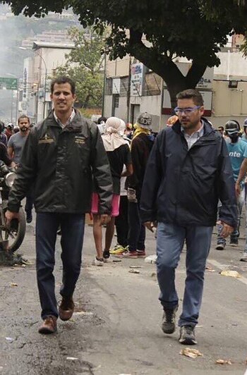 Juan Guaidó y Demóstenes Quijada