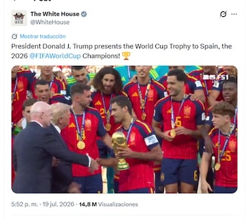 El presidente Trump y Borja Iglesias fueron dos de los protagonisas en medio de la entrega de preseas previa a la celebración del título - crédito @WhiteHouse/X