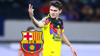 Israel Reyes, defensa del América, se visualiza como jugador del Barcelona