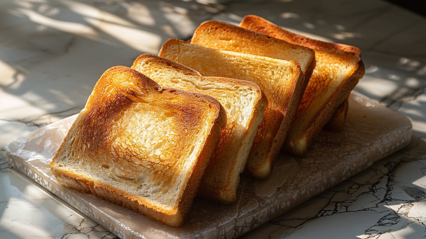Pan dorado, tostadas matutinas, pan para meriendas, snack rápido, pan con mantequilla, pan casero, desayuno tradicional. - (Imagen Ilustrativa Infobae)
