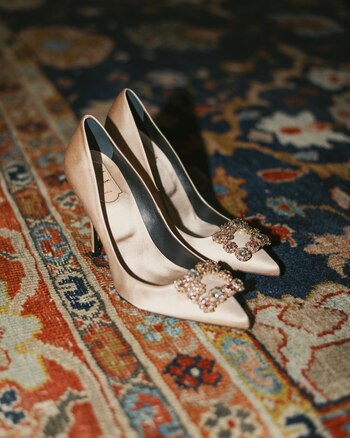 Los zapatos que lució Tamara Falcó en su fiesta de pedida. (Instagram)