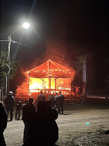 El incendio en una cabaña