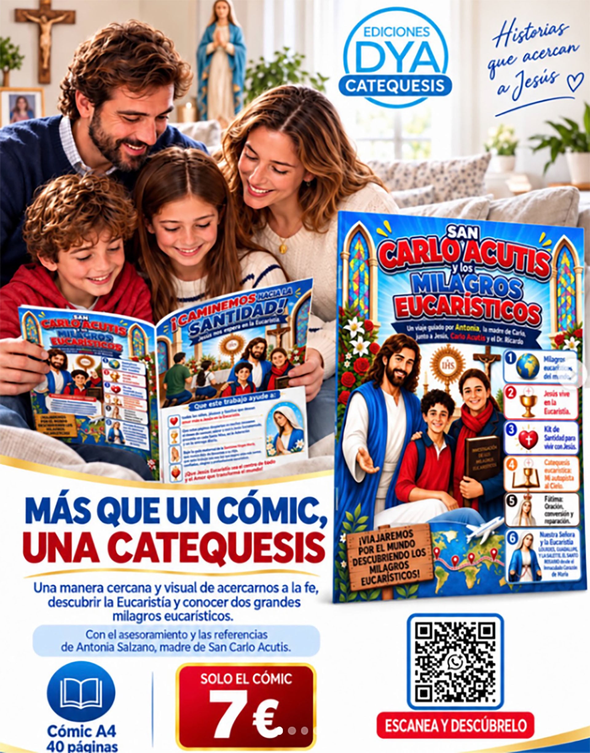 El anuncio de la historieta sobre Carlo Acutis y los milagros eucarísticos de Ediciones DYA (Catequesis DYA)
