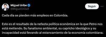 Miguel Uribe arremetió contra Petro