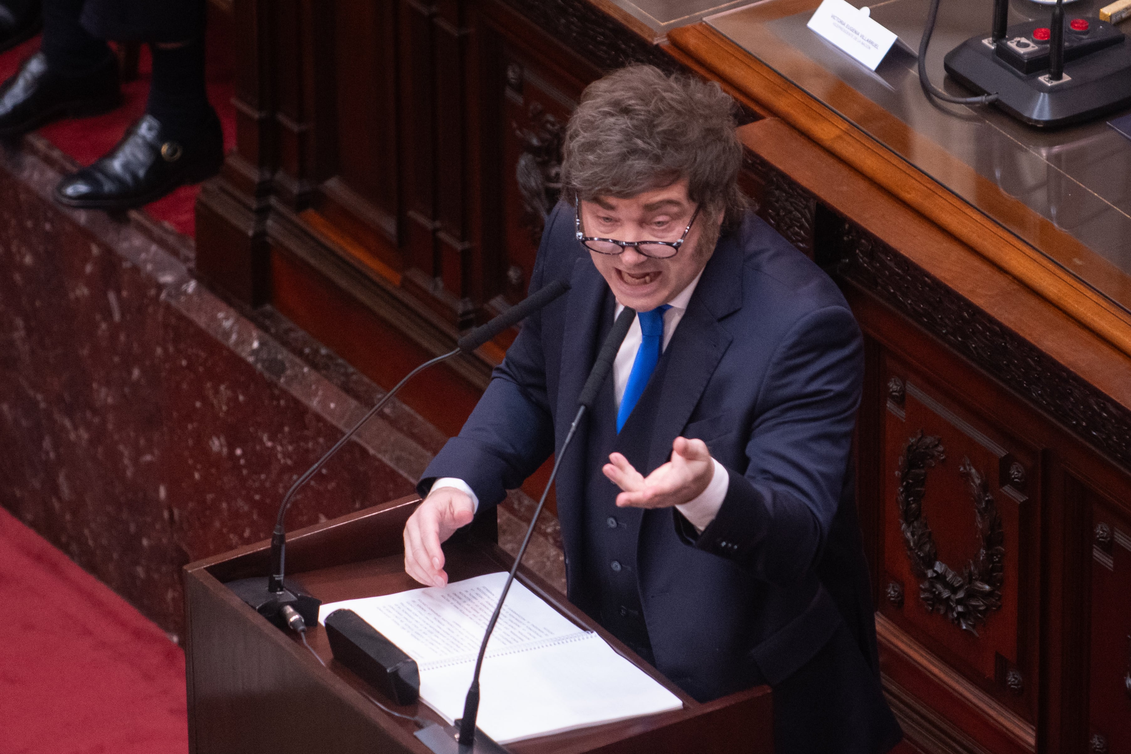 Milei se refirió a continuar el camino de la baja de retenciones. Fotografía: Jaime Olivos