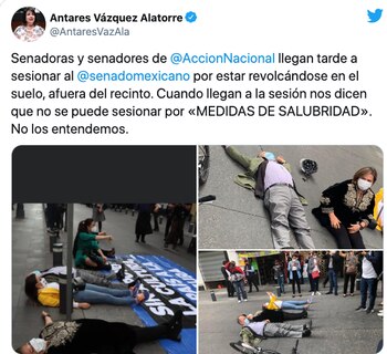 xochitl galvez protesta senado 3