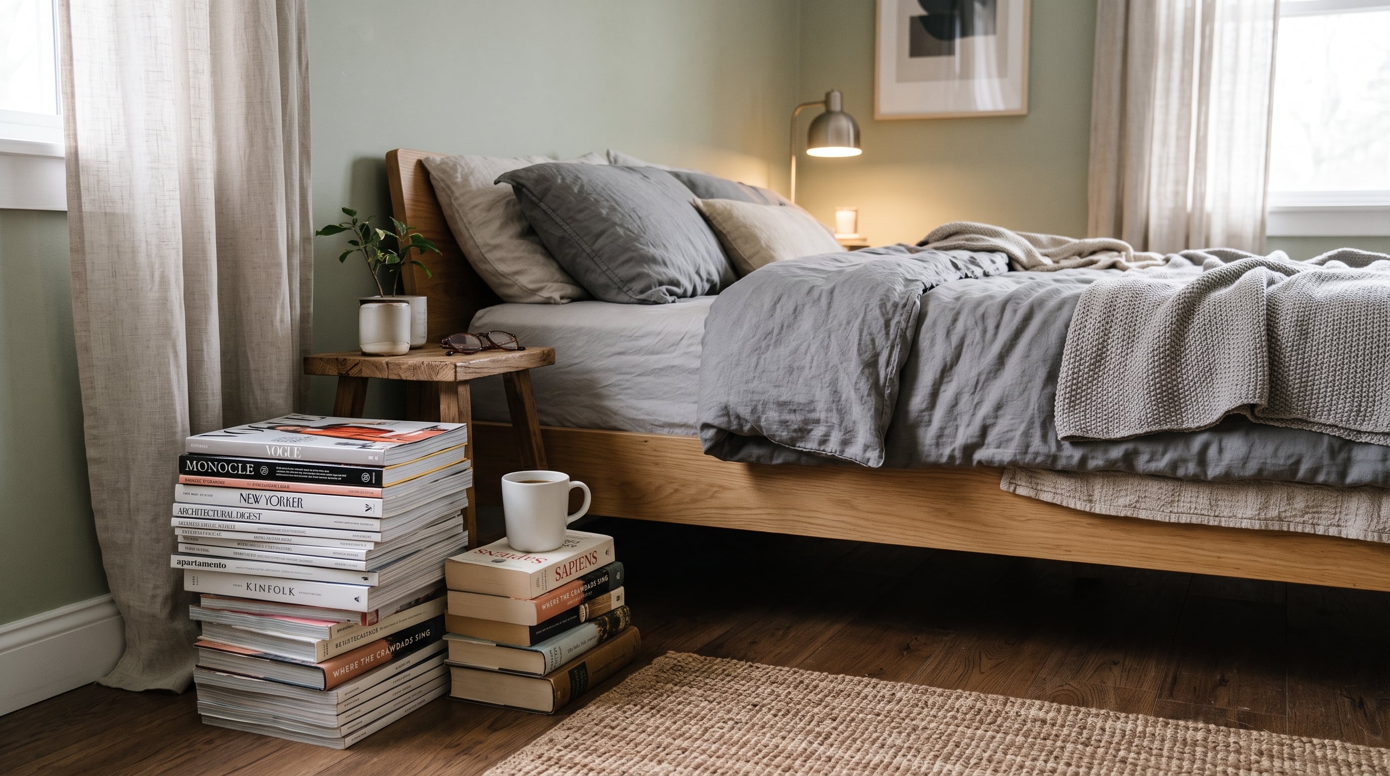 Las revistas acumuladas y los libros ya leídos pueden donarse o reciclarse para despejar las zonas cercanas a la cama. (Imagen Ilustrativa Infobae)