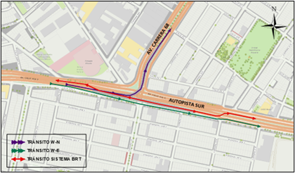 La Secretaría Distrital de Movilidad autorizó el cierre de los carriles BRT y la apertura parcial y provisional del puente de Venecia para facilitar la obra y la seguridad vial - crédito IDU/Secretaría de Movilidad