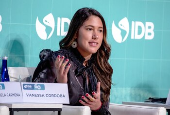 Vanessa Córdoba, portera que milita en Atlético Nacional y es hija de Óscar Córdoba. EFE/Tasos Katopodis