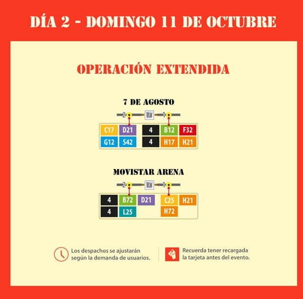 Debido a los miles de espectadores que estarán en el concierto de Iron Maiden y también en Rock Al Parque, TransMilenio y el SITP tendrán operación extendida el 11 de octubre - crédito TransMilenio/X