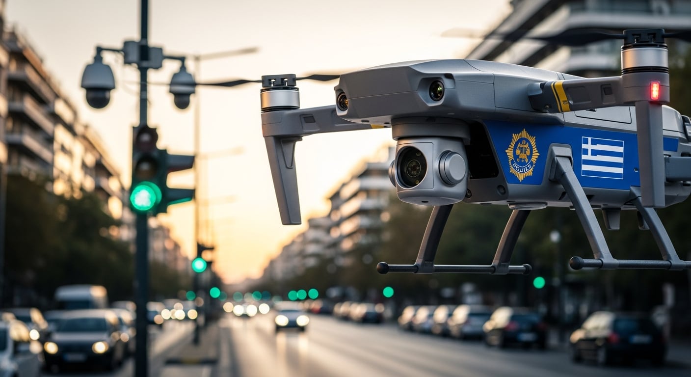 Grecia moderniza el control vial con cámaras y drones inteligentes