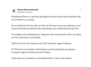Trino del Centro Democrático contra