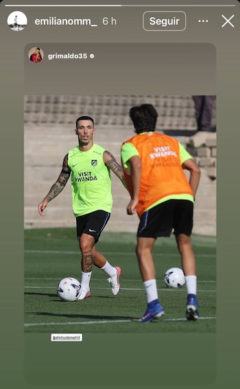 Muñoz entrenando con el primer equipo. @emilianomm_