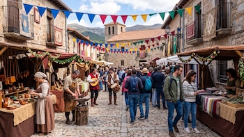 El mercado medieval para visitar hasta el 30 de agosto en el que puedes ganar un jamón y disfrutar de un espectáculo de fuego gratuito