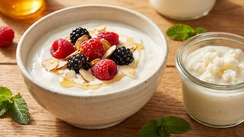 Búlgaros de leche o kéfir: cómo espesarlo para conseguir una textura similar al yogur griego