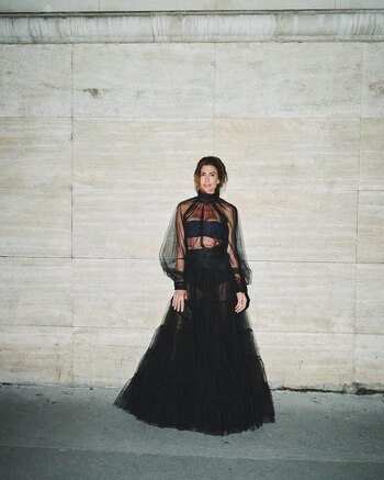 Juliana eligió un vestido negro