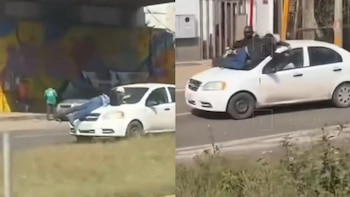 Mujer rompe el silencio tras video viral de su expareja colgado de un auto en la México-Querétaro