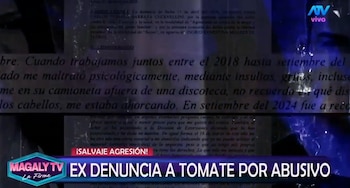 Expareja de Tomate Barraza acude a la Fiscalía y lo acusa de presunta violencia: “Me estaba ahorcando”. Captura: Magaly TV La Firme.