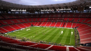 Puskás Arena, el escenario elegido para la final de la UEFA Champions League 2025/26. Crédito: BBC.