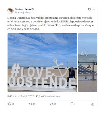 Gustavo Petro está en Bélgica en su segundo viaje internacional tras dejar el poder