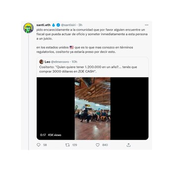 El tuit de Santiago Siri