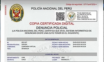 Denuncia policial digital
