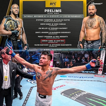 Juan Díaz peleará en el UFC 334 que tendrá lugar en el Madison Square Garden de Nueva York.