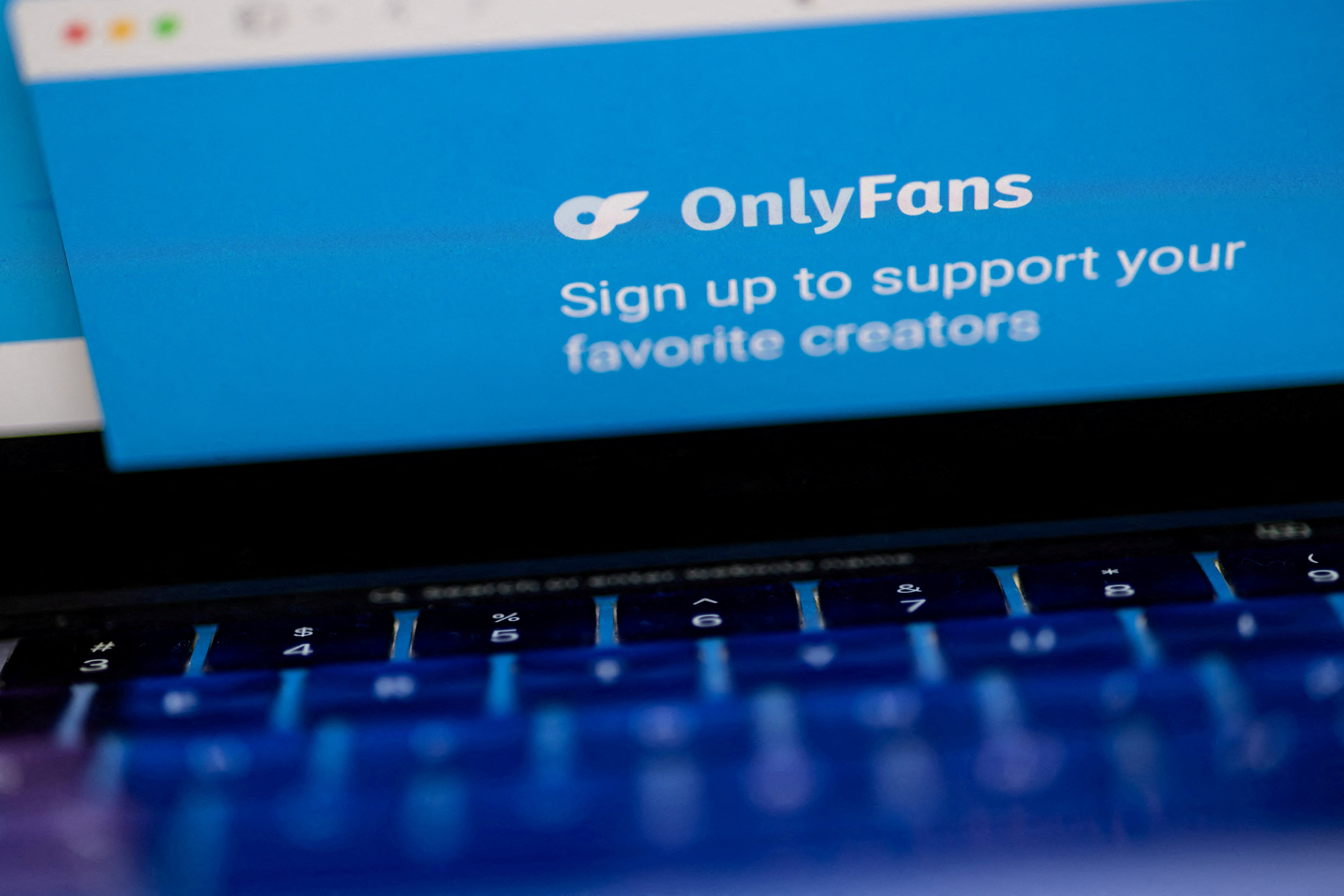 FILE PHOTO: A logo for OnlyFans is seen in this illustration picture, February 29, 2024. REUTERS/Carlos Barria/Illustration/File Photo