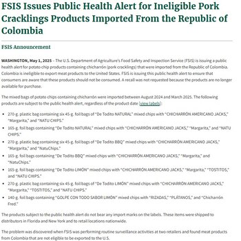 Documento con la alerta sanitaria