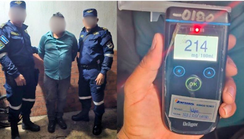 Nilson Emerson E. fue detenido tras presuntamente provocar un accidente fatal en Santa Ana Centro; conducía ebrio y realizó un adelantamiento prohibido.(Cortesía: Policía Nacional Civil)