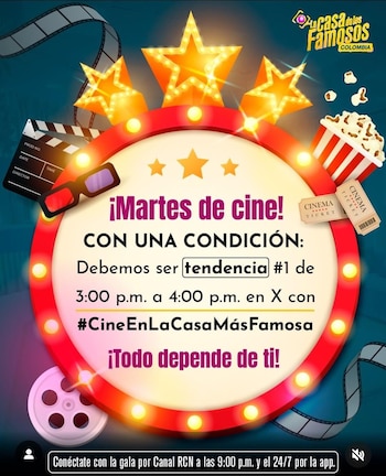 El hashtag #CineEnLaCasaMásFamosa decidirá si