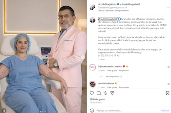 Entre las pruebas recabadas, la Fiscalía identificó consentimientos informados firmados en blanco e historias clínicas con firmas de médicos que no atendieron a las pacientes - crédito dr.cubillosgabriel / Instagram