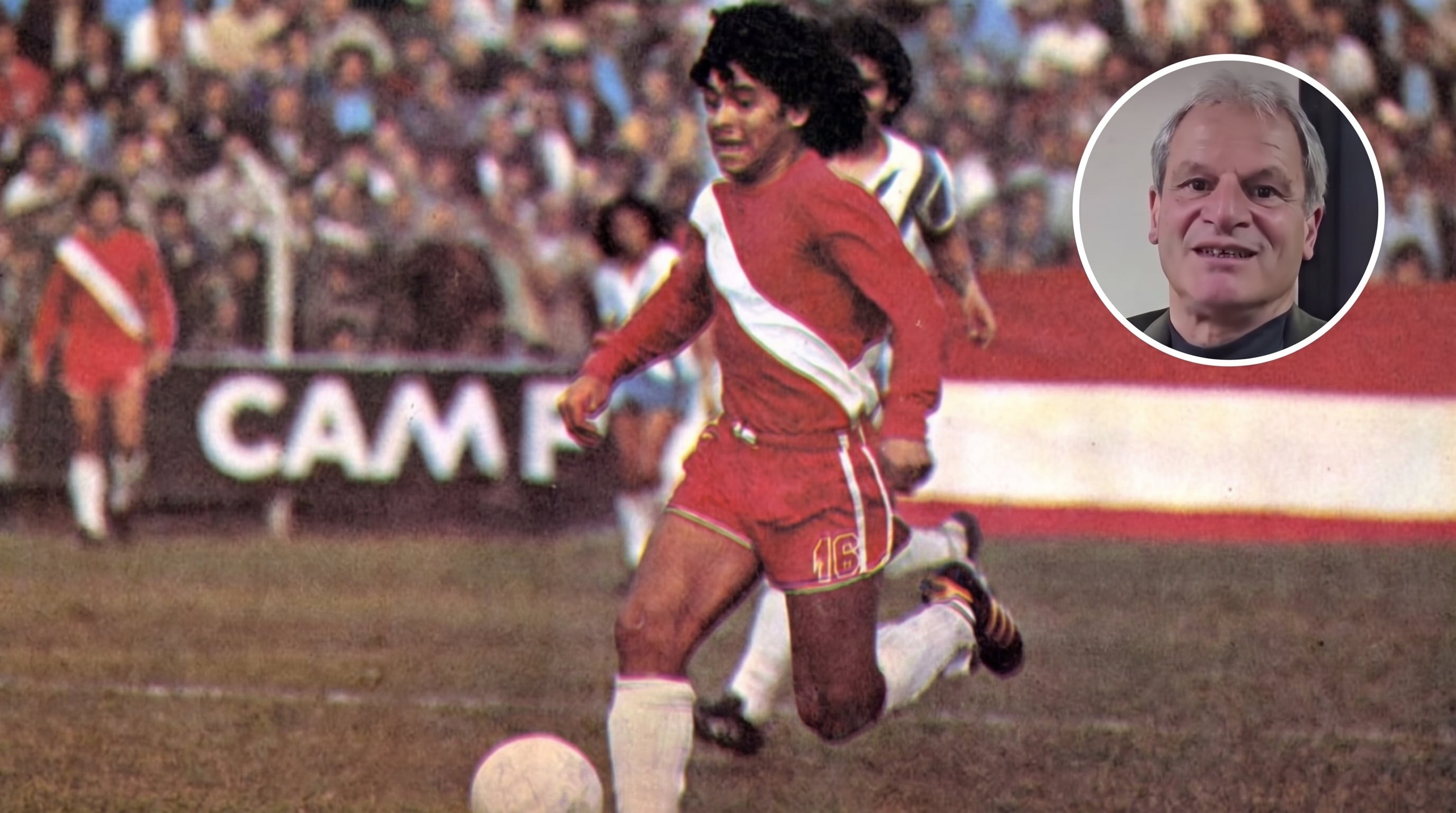 Diego Maradona conduce el balón. en su debut, ingreso por Giacobetti en el entretiempo (Associated Press)