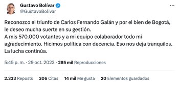 Gustavo Bolívar se pronunció sobre