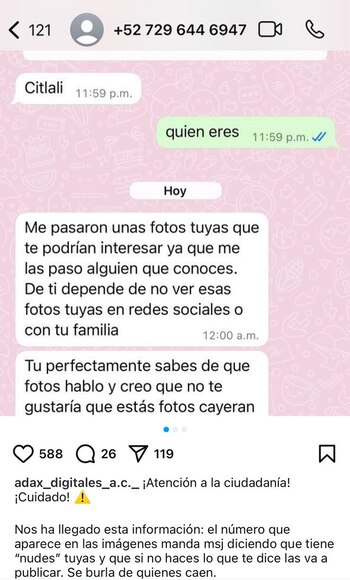 Extorsionador contacta a sus víctimas
