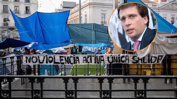 Almeida exige a la Delegación del Gobierno en Madrid que disuelva la acampada en Sol: dice que hay un uso inadecuado de toldos y farolas