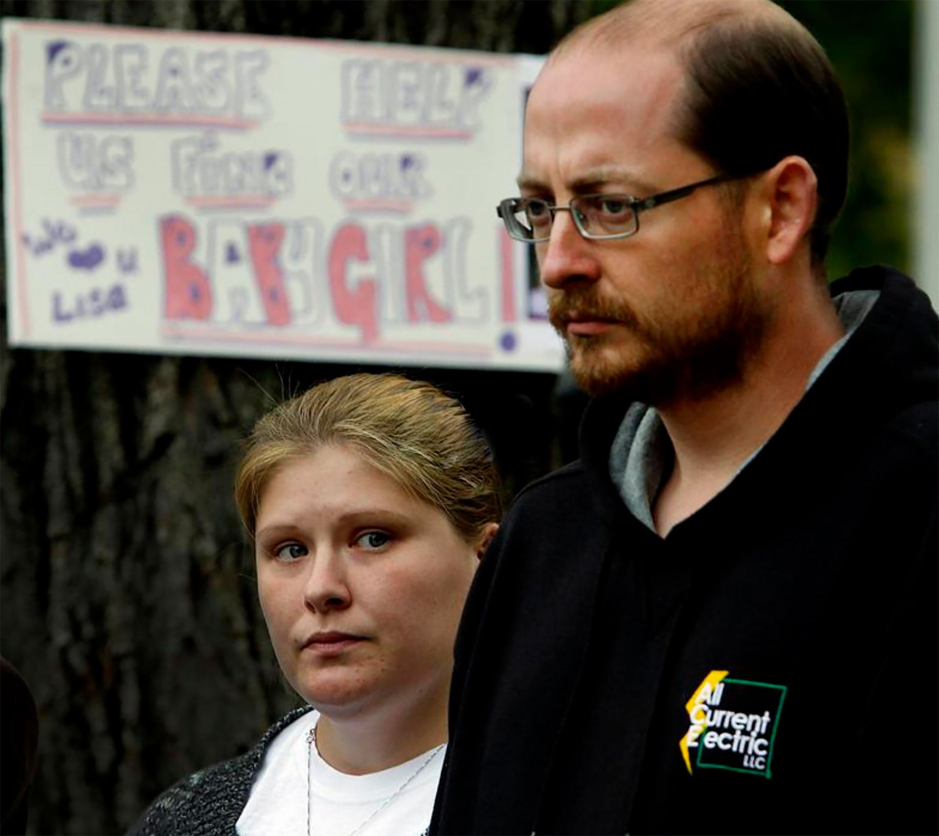Los padres de la niña Lisa Irwin, cuando denunciaron la desaparición de la menor de sus tres hijos