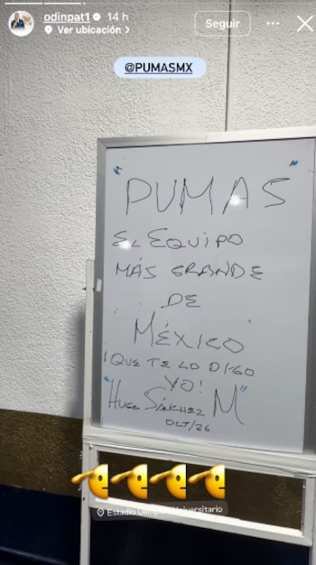 Hugo Sánchez visitó recientemente las instalaciones de Cantera y dejó un mensaje motivacional en el vestidor del primer equipo. (Instagram/ @odinpat1)