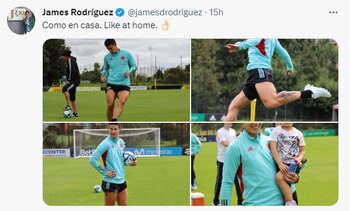 James entrenando en Bogotá.
