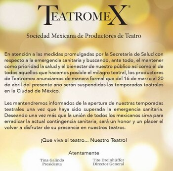 Teatromex se vio obligado a