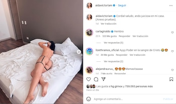 Ni siquiera Carla Giraldo se resistió a elogiar las provocativas fotos de Aida Victoria - crédito @aidavictoriam/Instagram