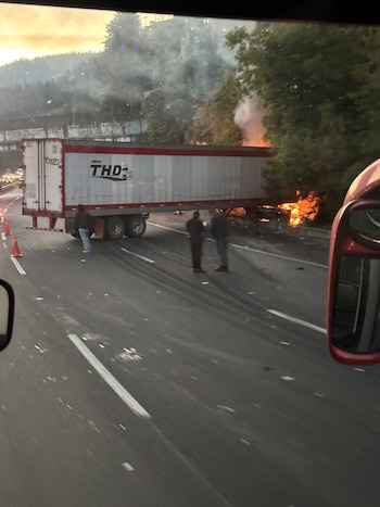 choque incendio autopista Mexico-Toluca CDMX