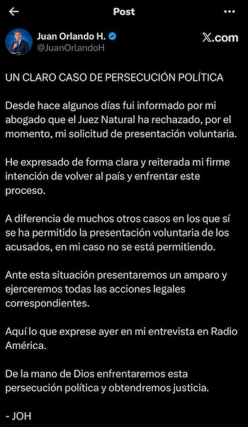 La fiscalía acusa a Hernández